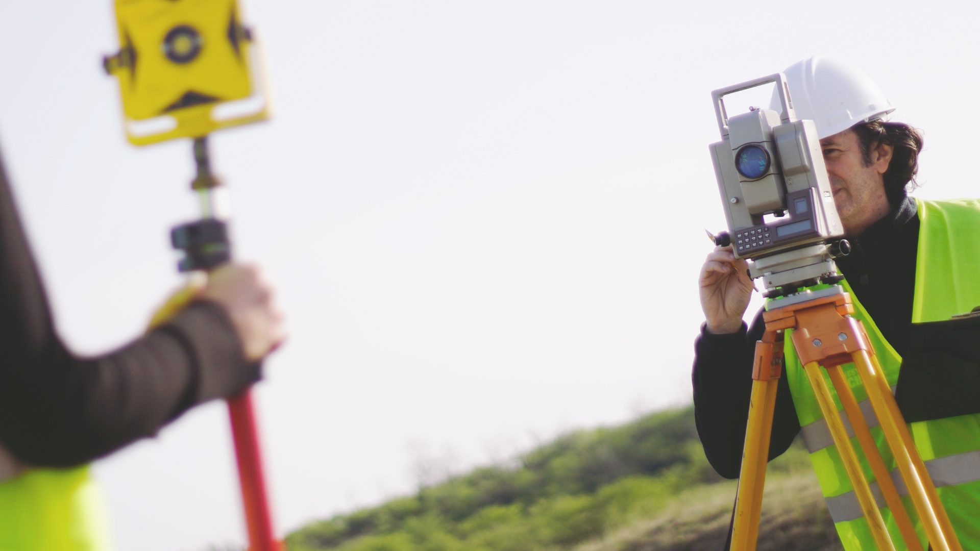 Surveyor working along a Florida waterway